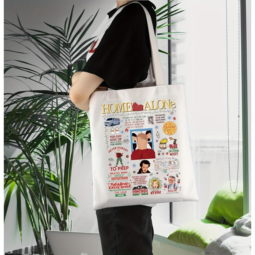 90s Christmas Movie-Inspired Canvas Tote Bag - Kevin